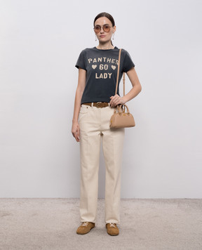 Valentino Grey Panther Lady T-shirt with vintage effect 8B3MG24Y9GL