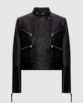 Balmain Black leather jacket HF1TD250LE37