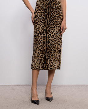 Dolce&Gabbana Leopard print pencil skirt F4B6UTFSRKY