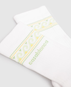 Casablanca White Knitted Wave socks with logo ASP26ACC01008EXBC