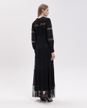 Twinset Black maxi dress with lace 262TT2630