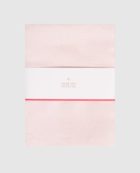 Le Jacquard Fraincais Tivoli pink linen tablecloth with pattern 22497