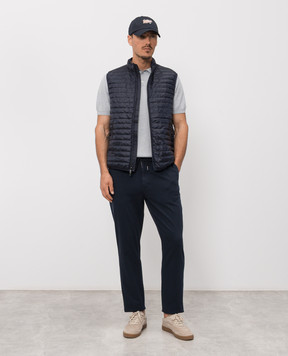 Woolrich Blue vest with logo print CFWOVE2005MRUT5268