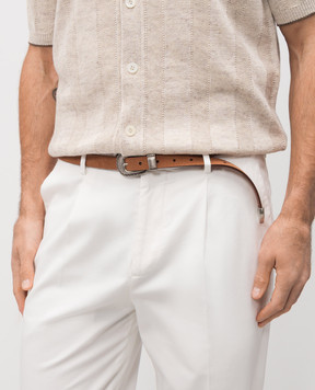 Brunello Cucinelli Brown suede belt MAUGP215