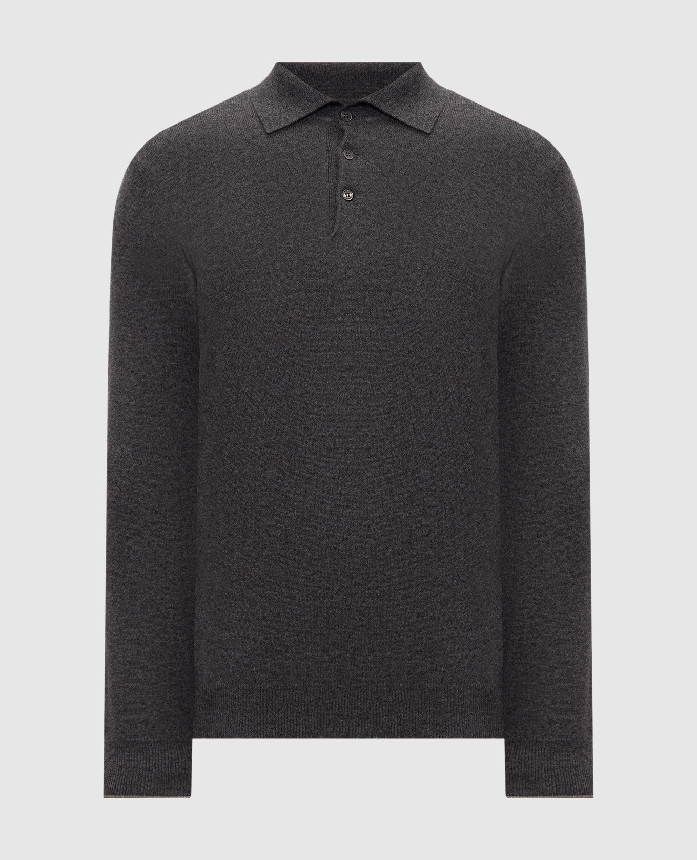Grey cashmere polo shirt