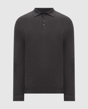 Brunello Cucinelli Grey cashmere polo shirt M2200295