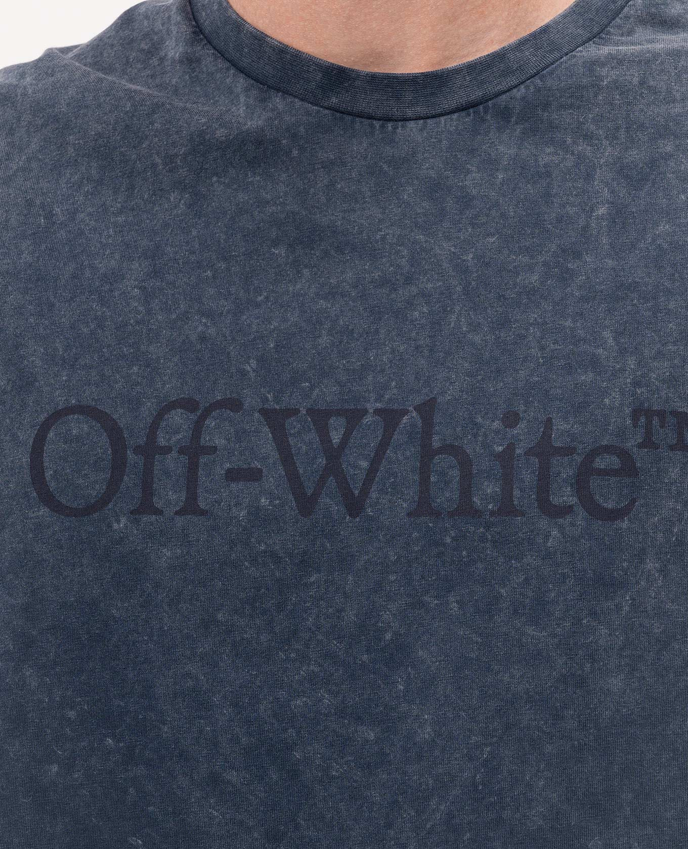 Blue t-shirt with logo print Off-White 4