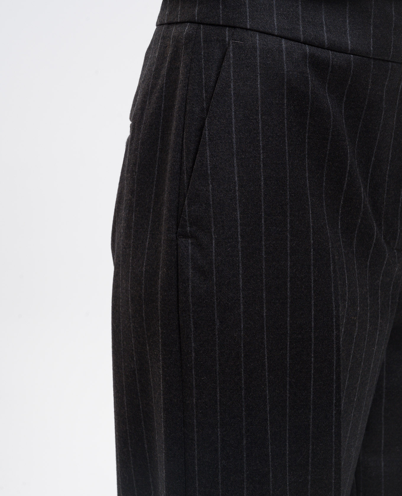 Gray striped wool pants Peserico 5