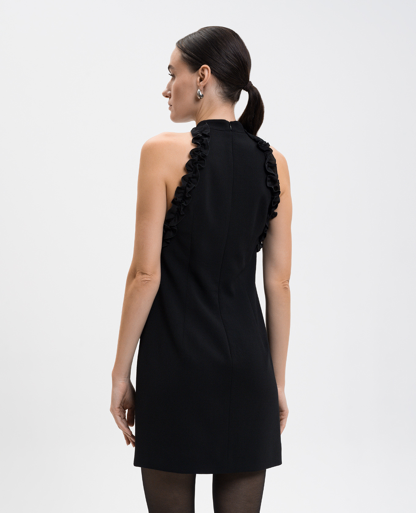 

Black wool mini dress with ruffles Alessandra Rich