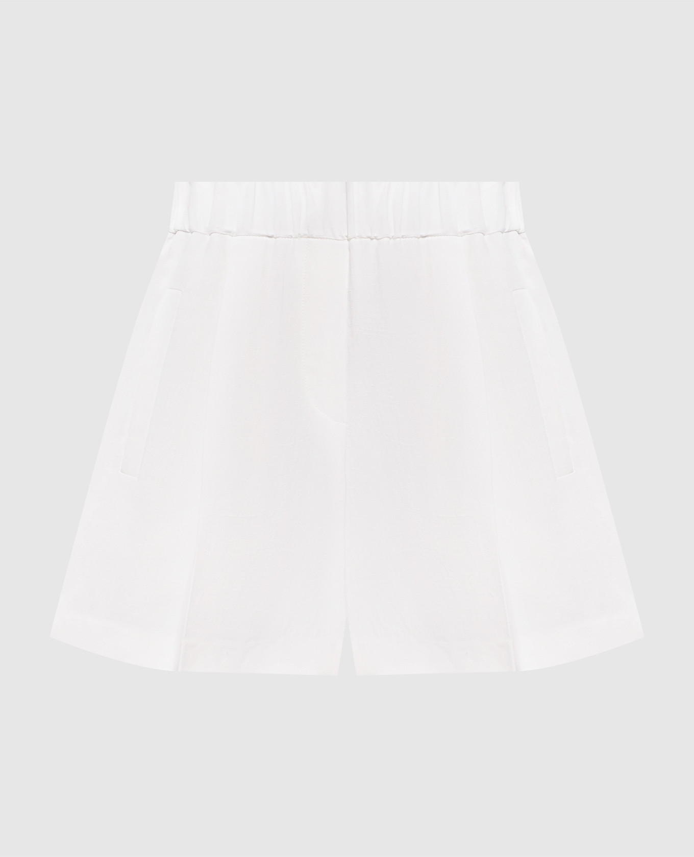 White linen shorts