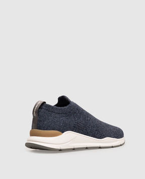 Brunello Cucinelli Children's blue wool sneakers BWOOL1F170