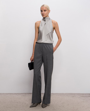 Peserico Gray wool pants P0493400587