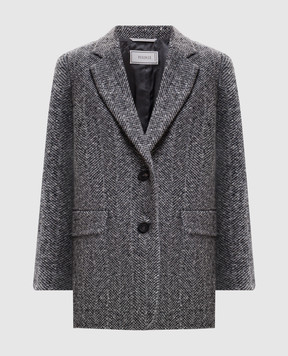 Peserico Gray jacket with patterned wool S21474Z08397
