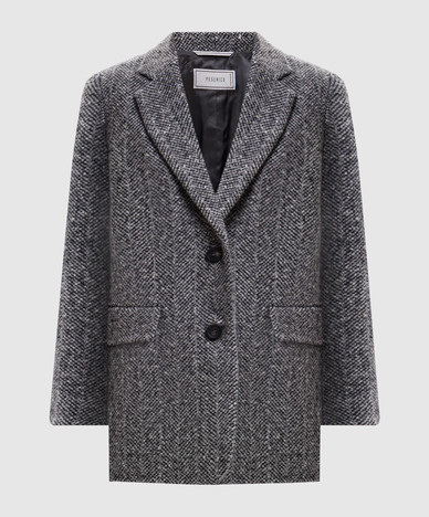 Gray jacket with patterned wool