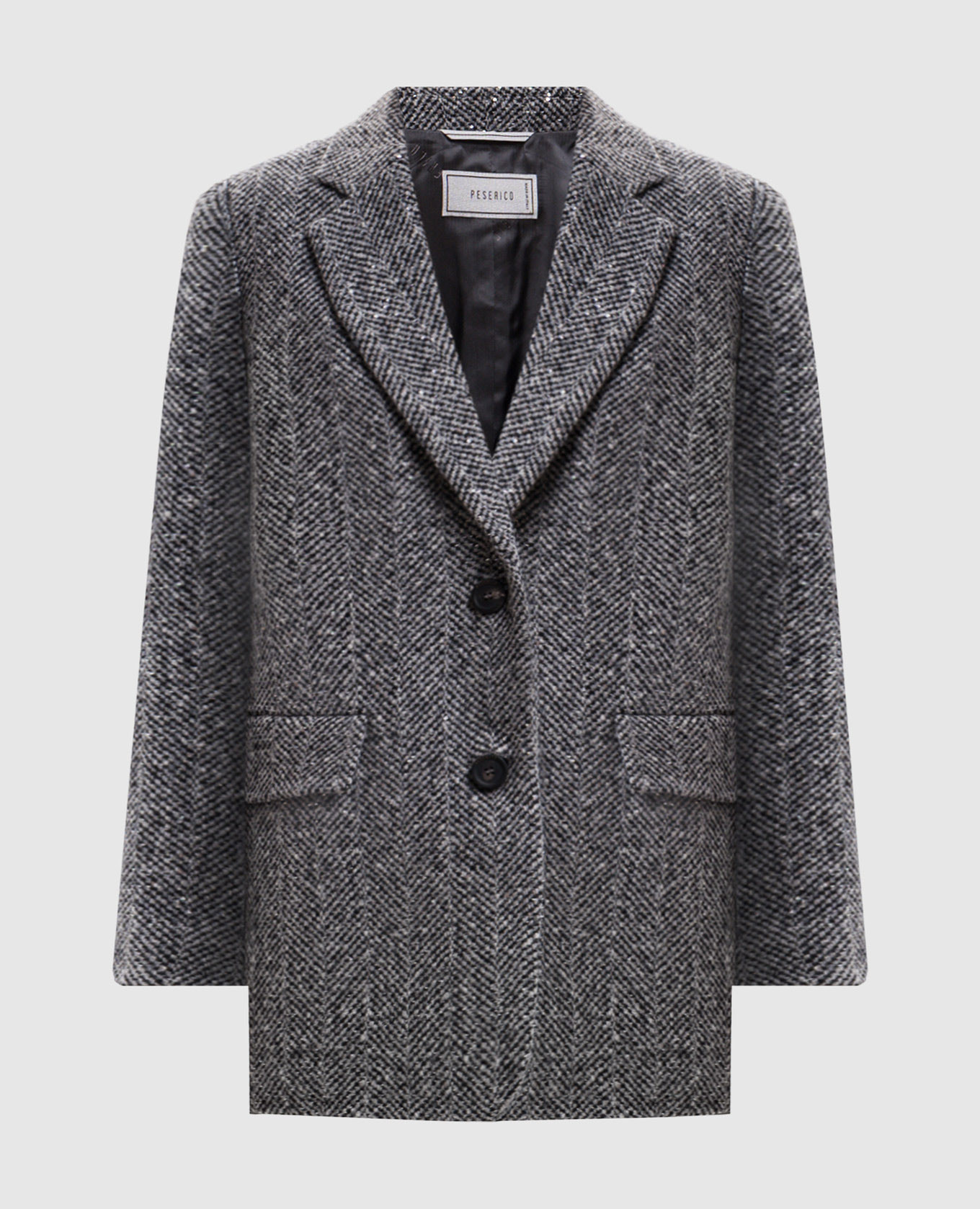 Gray jacket with patterned wool