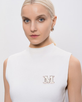 Max Mara White monogram brooch MXAEGREGE
