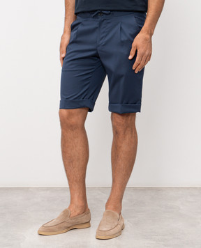 Enrico Mandelli Blue wool shorts with lapels GYMSHO4531