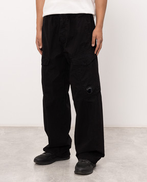 C.P. Company Black cargo pants with patch MPA116A110324G