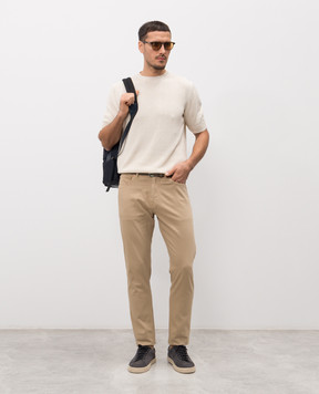 ISAIA White linen and silk T-shirt MG8362Y0508