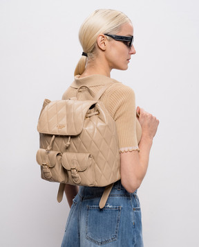Twinset Beige backpack with geometric print 261TB7280
