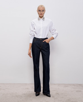 Alexander McQueen White shirt with crystals 848862QAABT