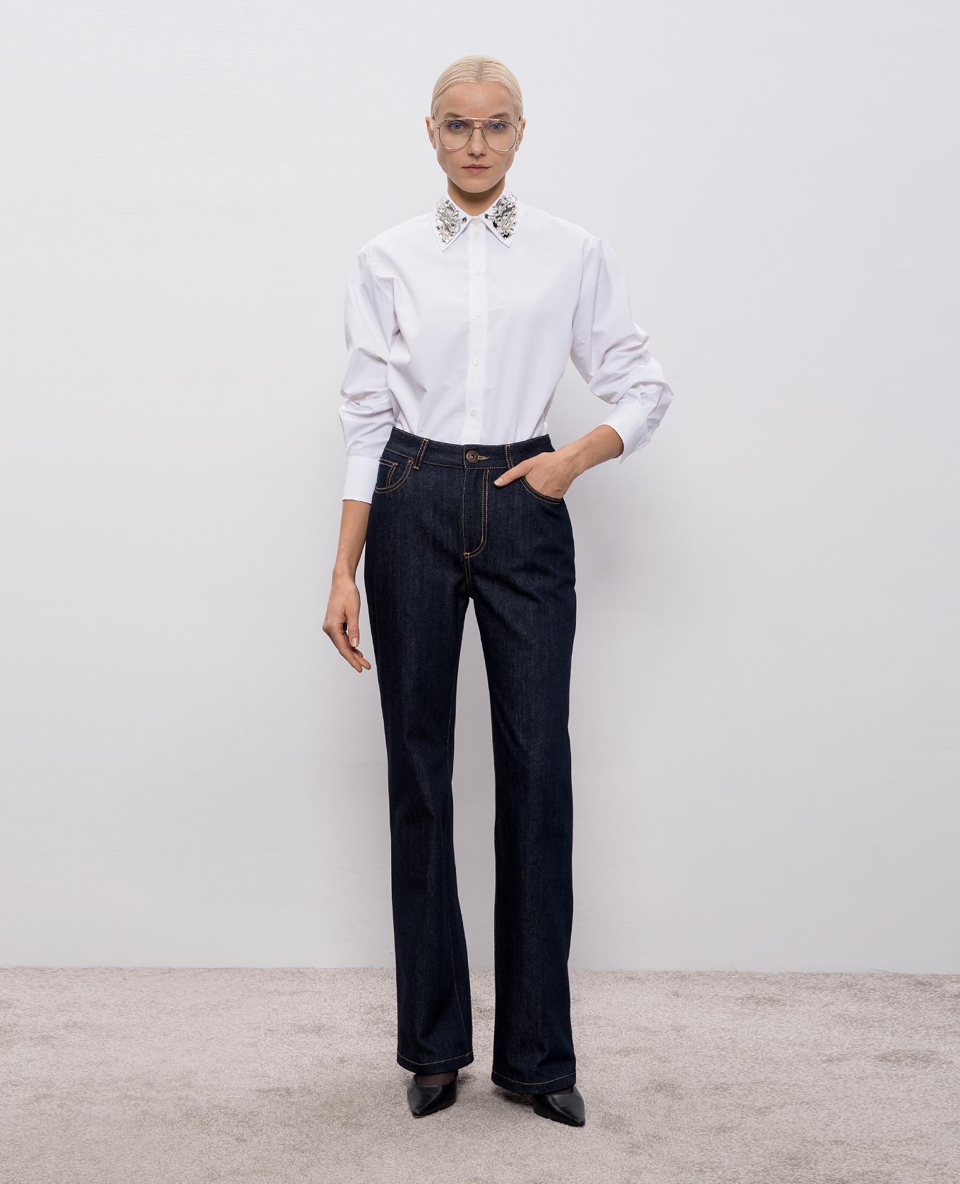 

White shirt with crystals Alexander McQueen