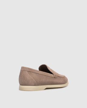 Stefano Ricci Beige suede loafers with perforations UC64G2215SDP