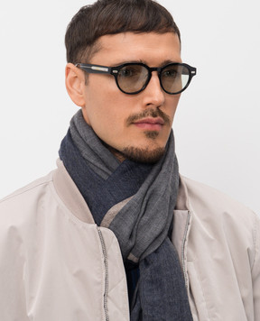 Brunello Cucinelli Blue cashmere and silk scarf MSC606AV
