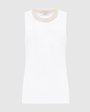 Peserico White ribbed T-shirt A08506J0B5669