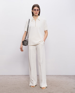 Jil Sander Ivory polo with monogram embroidery J02GL0113J20018