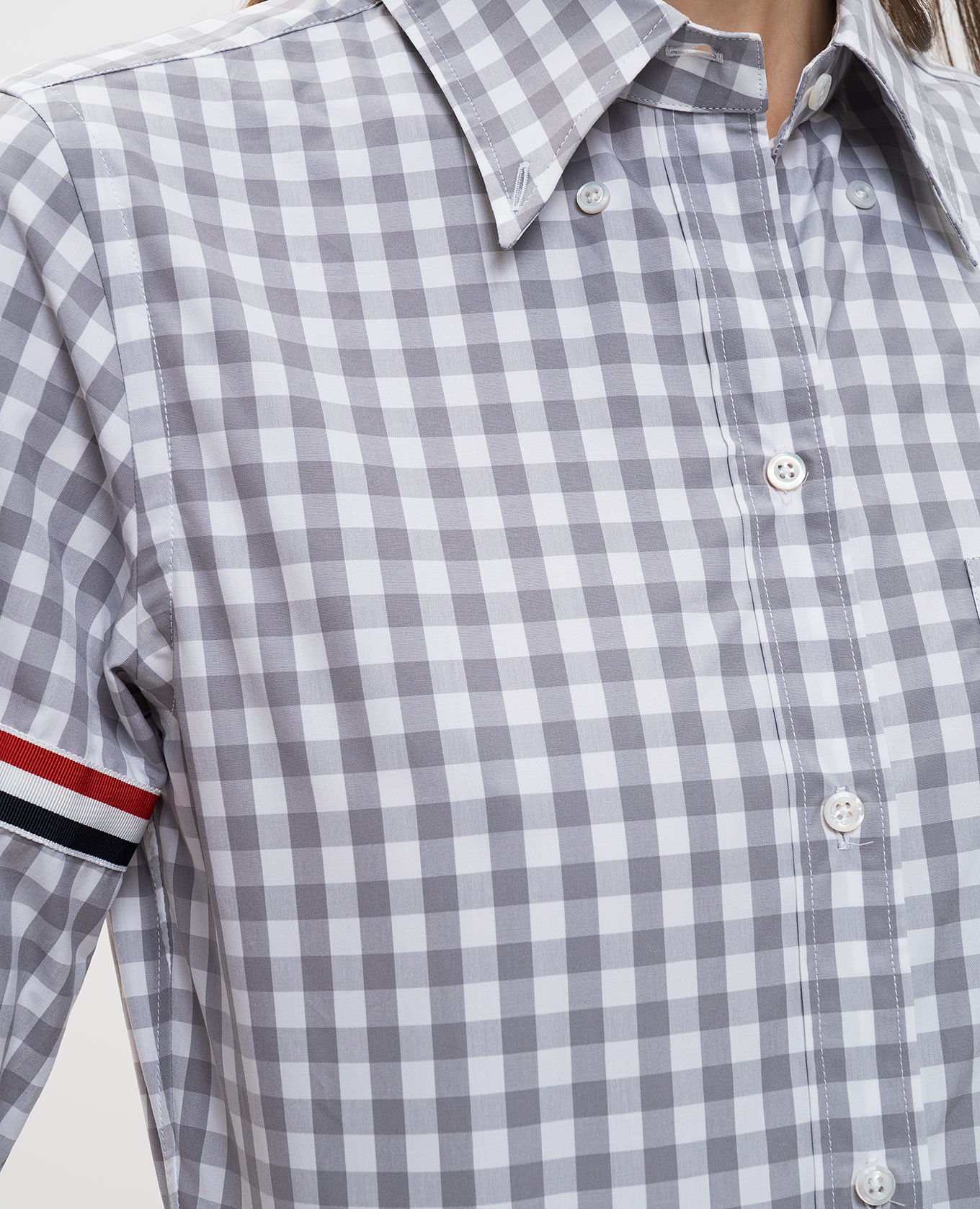 Gray checkered shirt Thom Browne 5