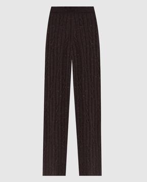 Peserico Brown wool and silk pants with lurex S94119F0709095