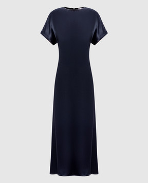 Peserico Blue midi dress with monil chain A0221001514