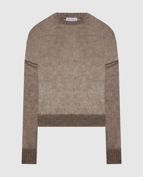 Brunello Cucinelli Brown wool jumper with monil chain M2I776830