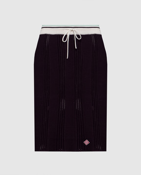 Casablanca Purple skirt with logo patch WAW25KW108001
