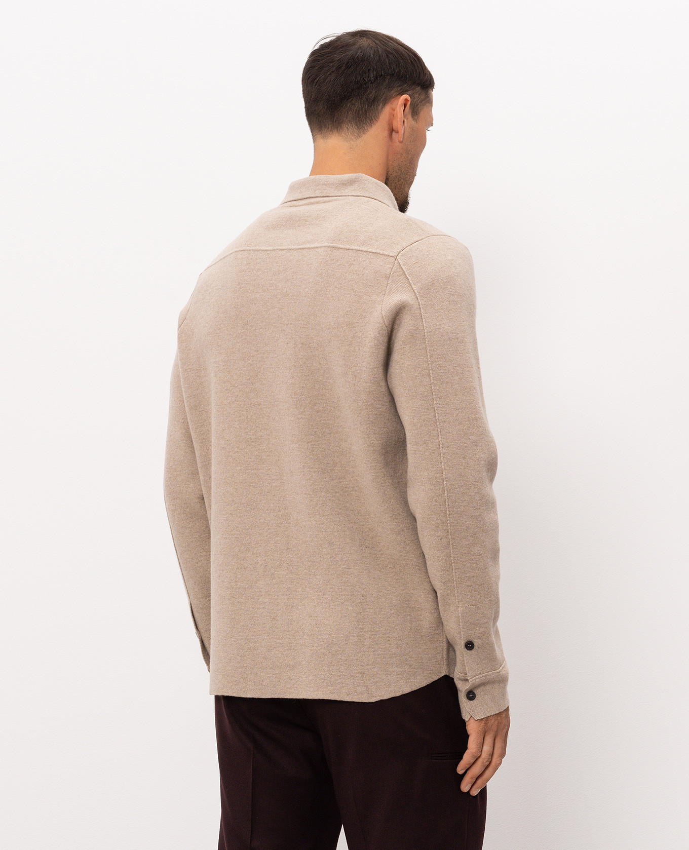 Beige wool and cashmere shirt Peserico 4
