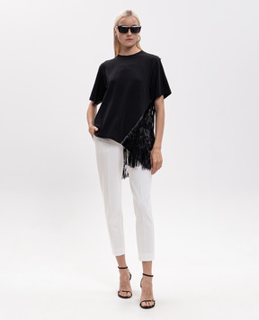 Max Mara Sportmax SPONDA black fringed T-shirt SPDSPONDA