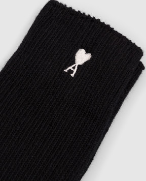 Ami Paris Set of black socks with embroidered logo USC627AK0024