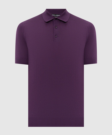 Purple cashmere polo shirt