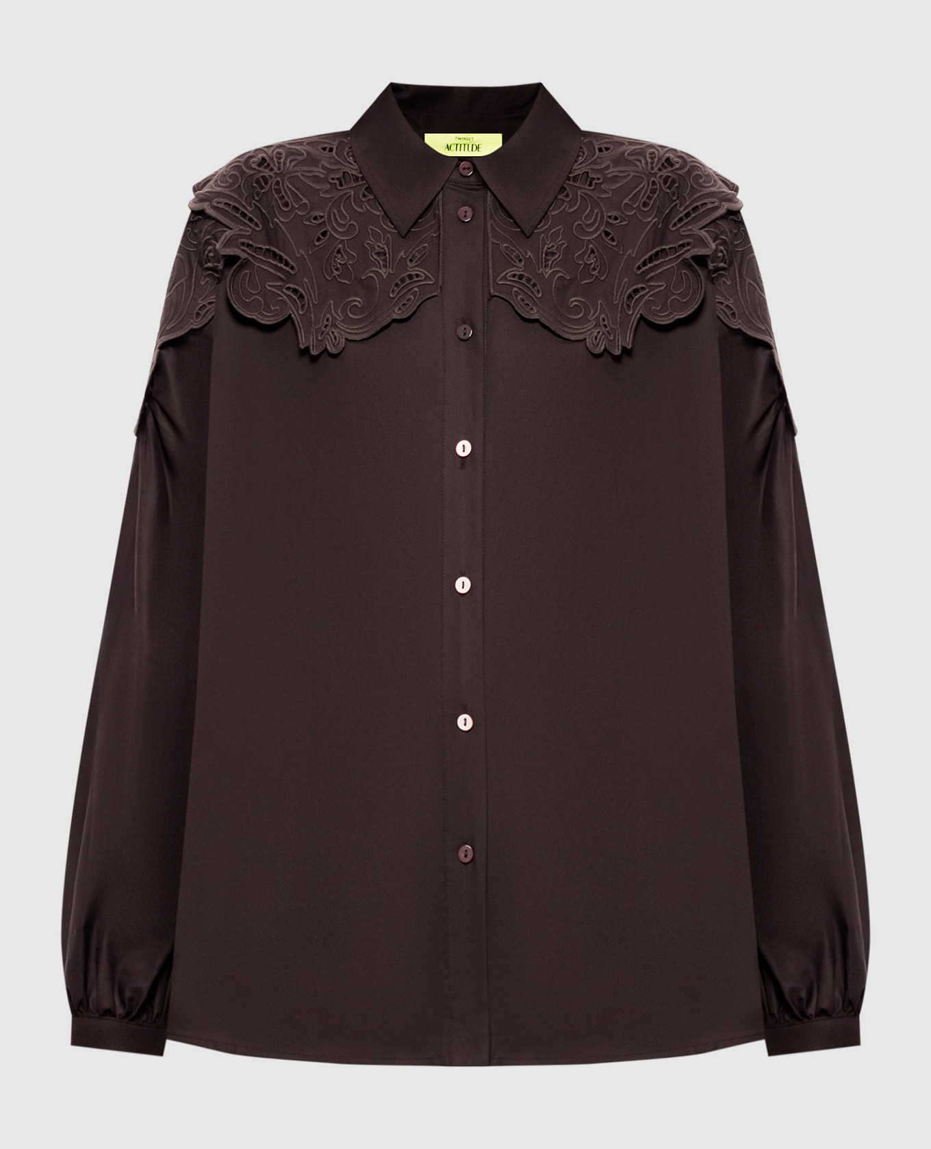 Brown shirt with broderie embroidery Twinset