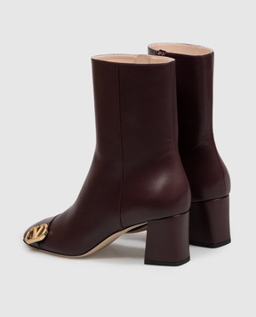 Valentino VLogo burgundy leather ankle boots 9W2S0PT5KLD