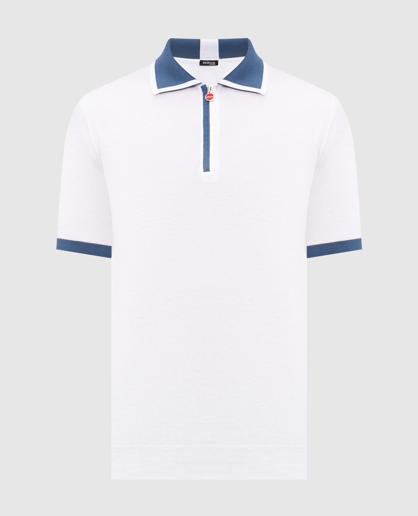

White polo with contrast piping Kiton