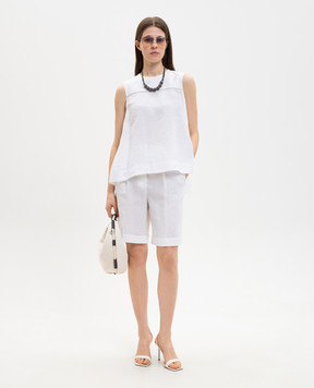 Peserico White linen shorts with lapels P0432102647
