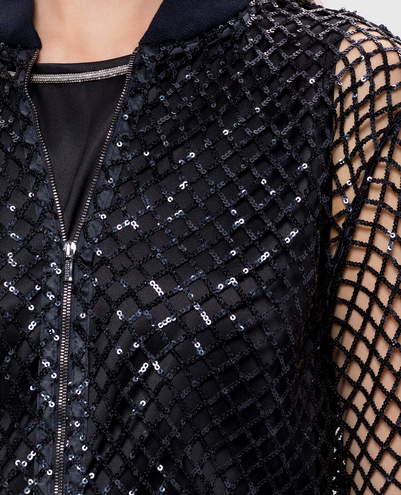 Blue openwork sequin cardigan Peserico 4