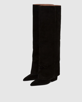 Paris Texas Black suede boots JANE FOLD PX1436XV003
