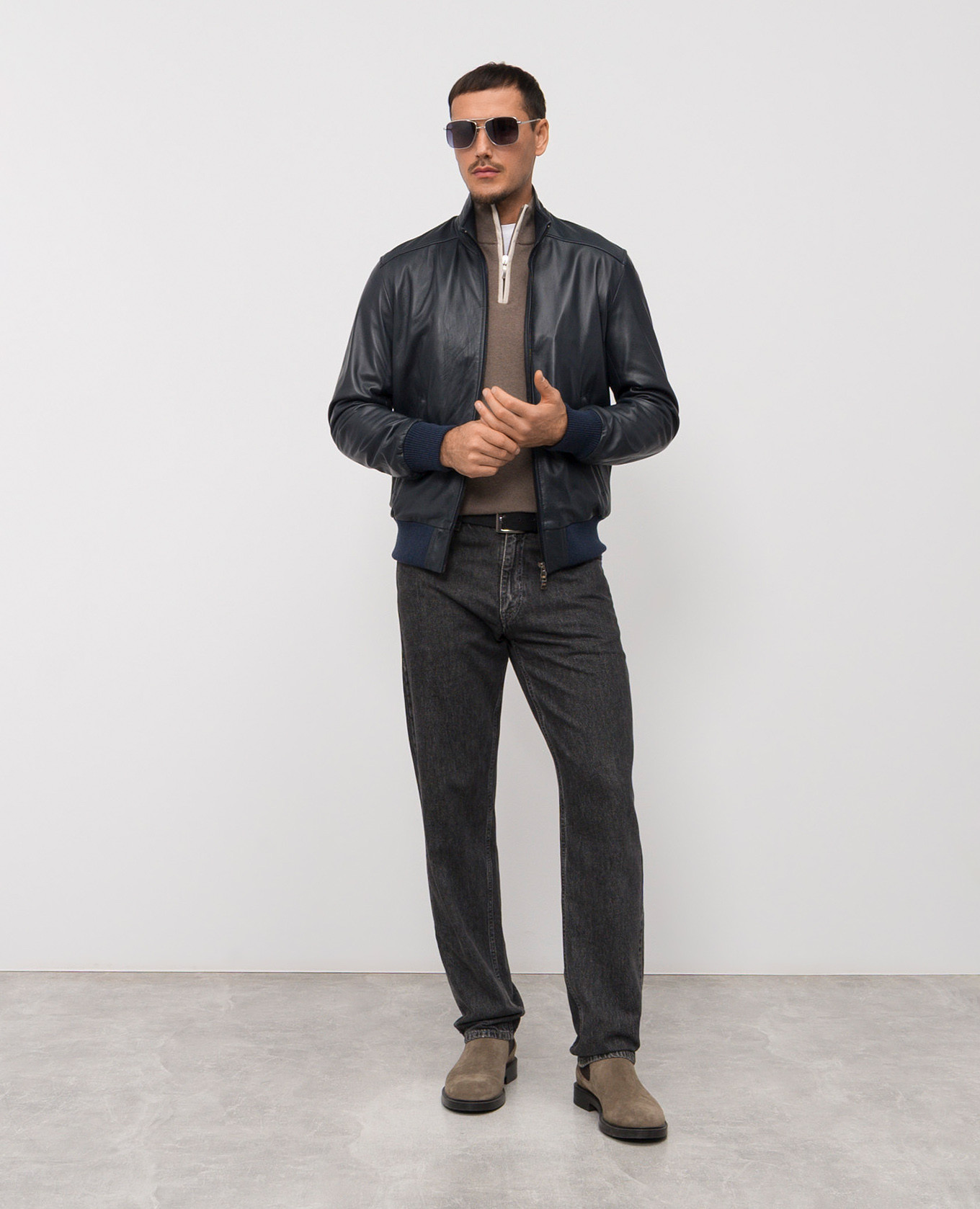 

Blue leather jacket Cashmere&Whiskey