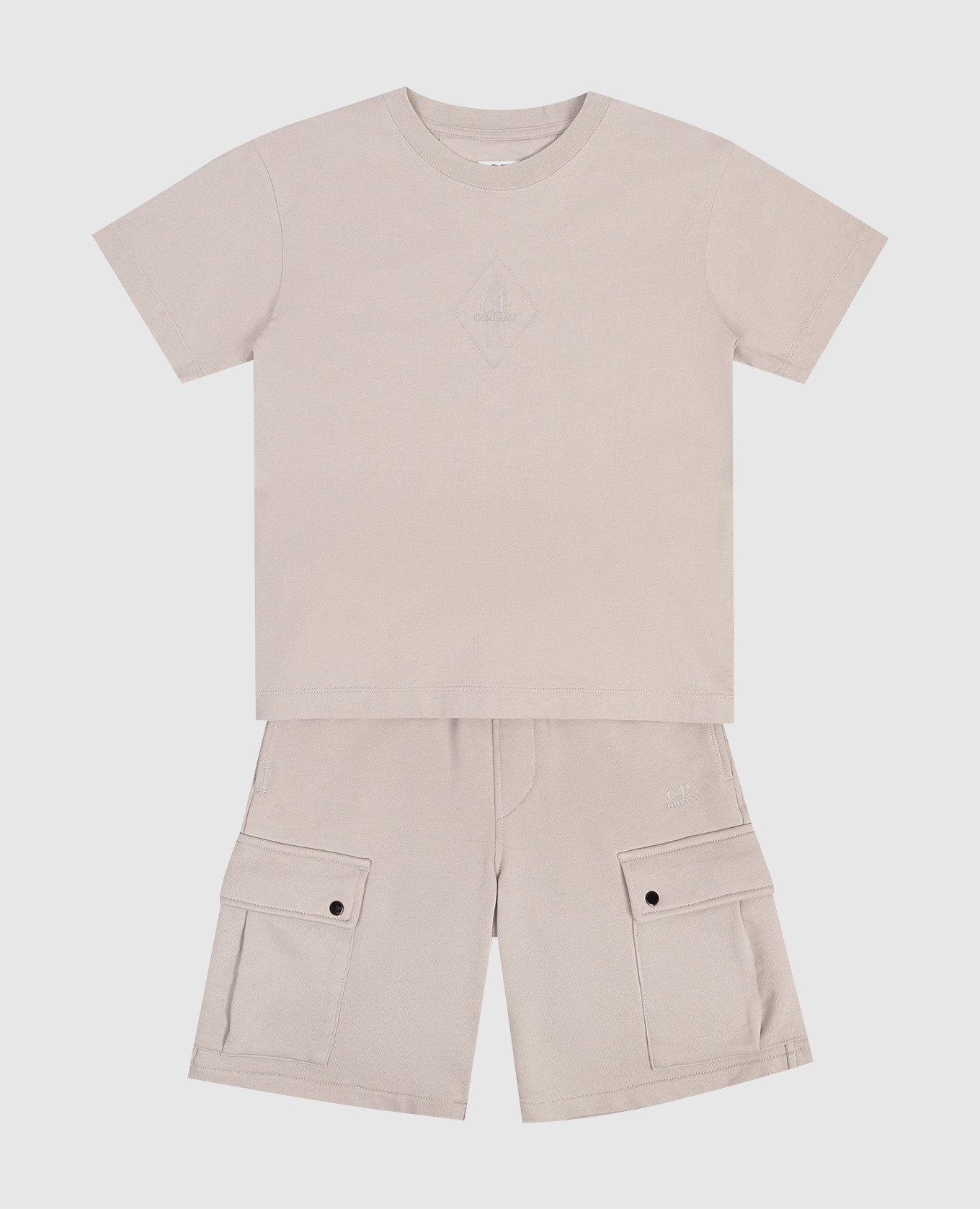Children's gray suit with logo patch C.P. Company
