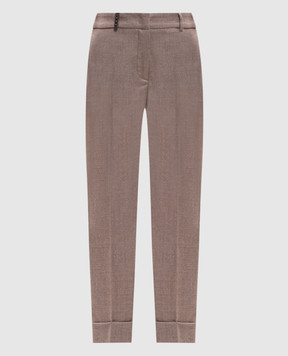 Peserico Brown wool pants P04253D03324