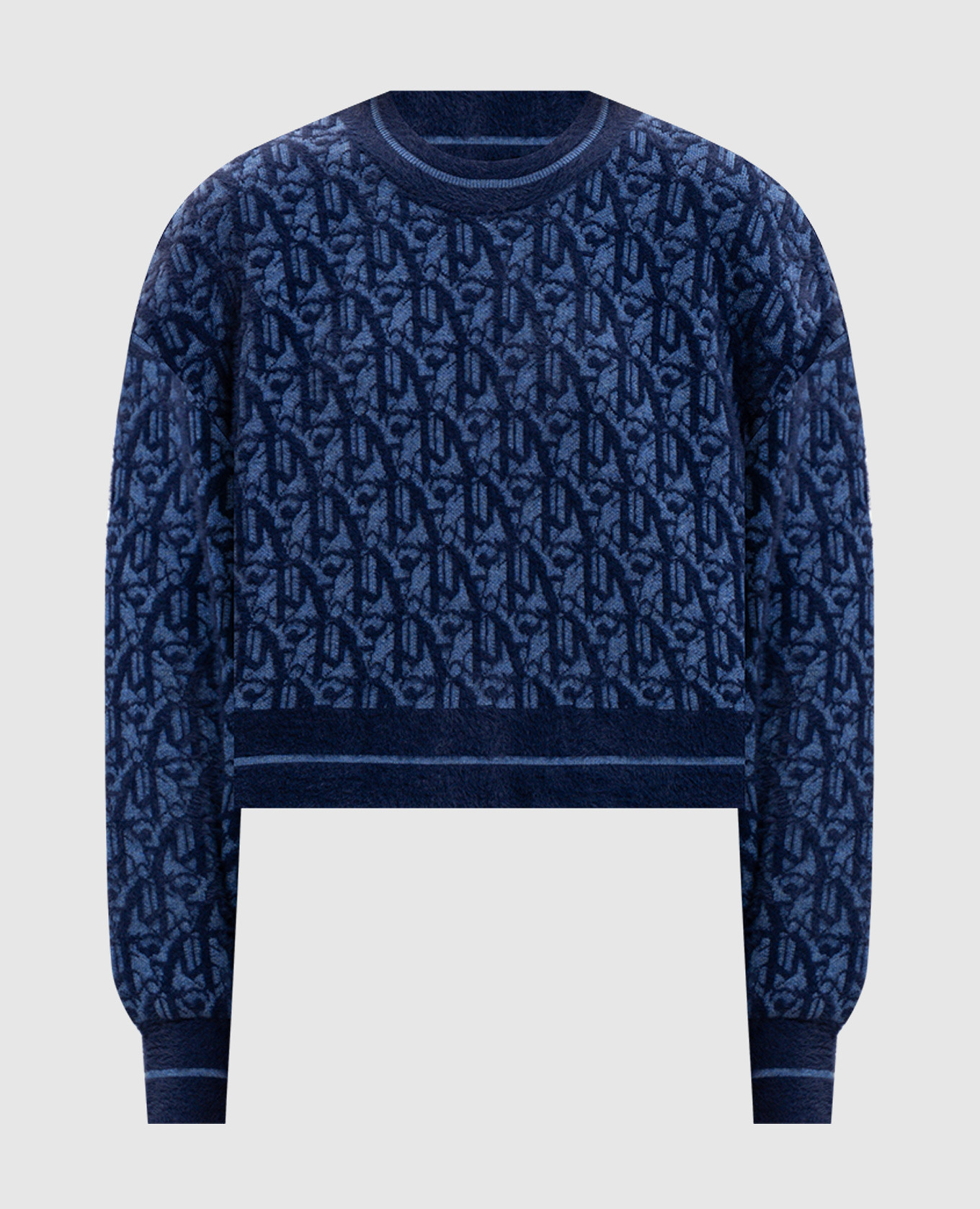 

Blue sweater with wool pattern Palm Angels