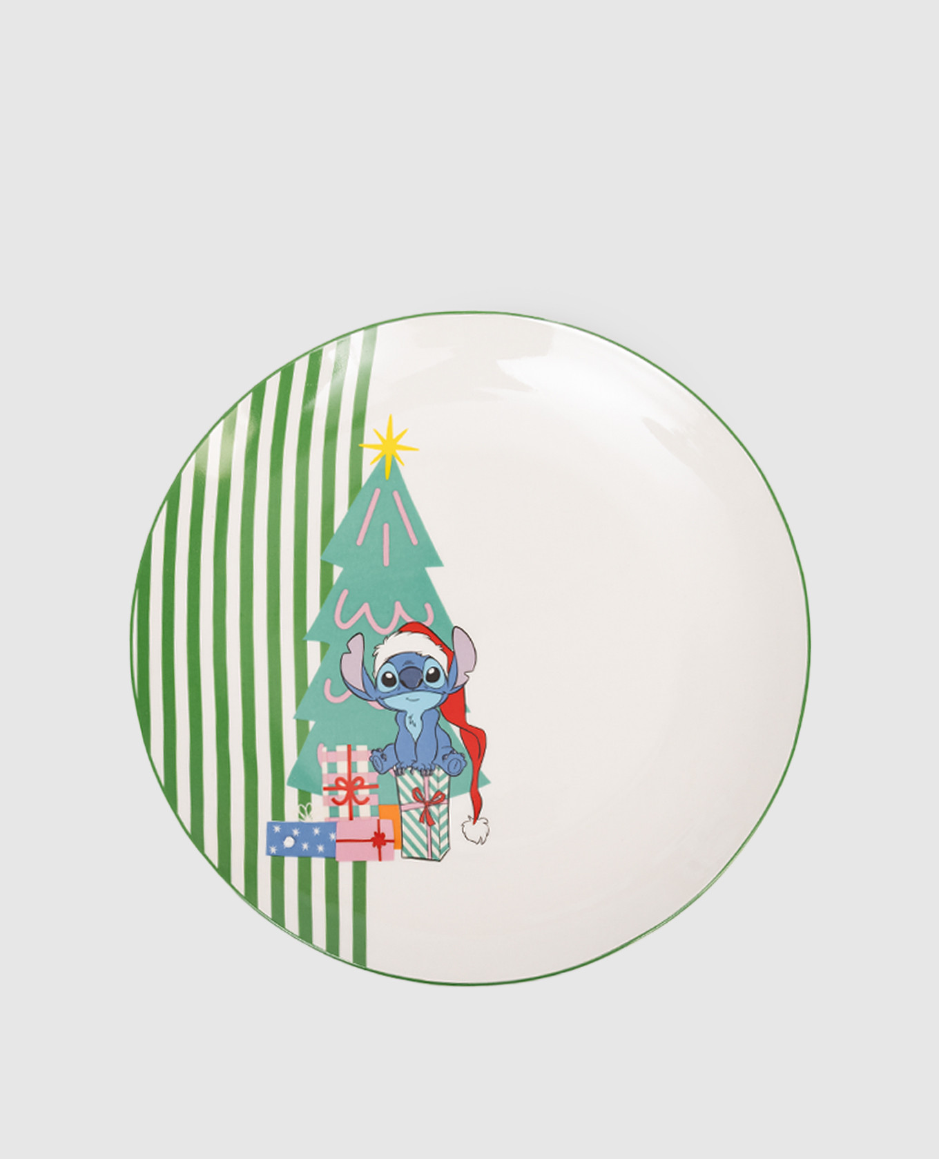 

White ceramic dinner plate Stitch Disney